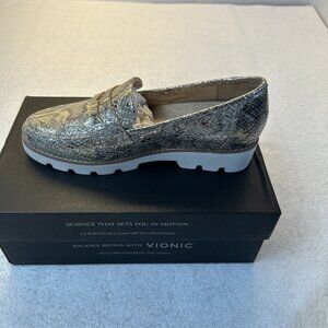 Vionic Cheryl II Gold Faux Snake Leather  Women's SZ 7.5 New in Box